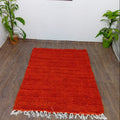 Custom Orange Moroccan Wool Rug – Handcrafted