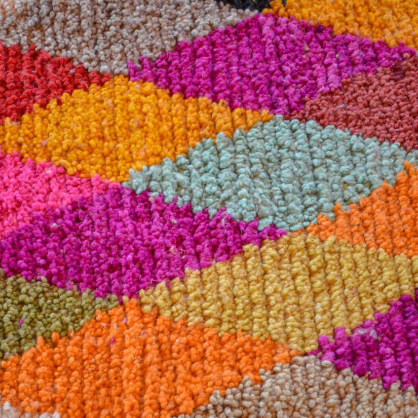 Handmade Moroccan Berber Rug 150x250cm - Modern Bohemian Multicolored Wool