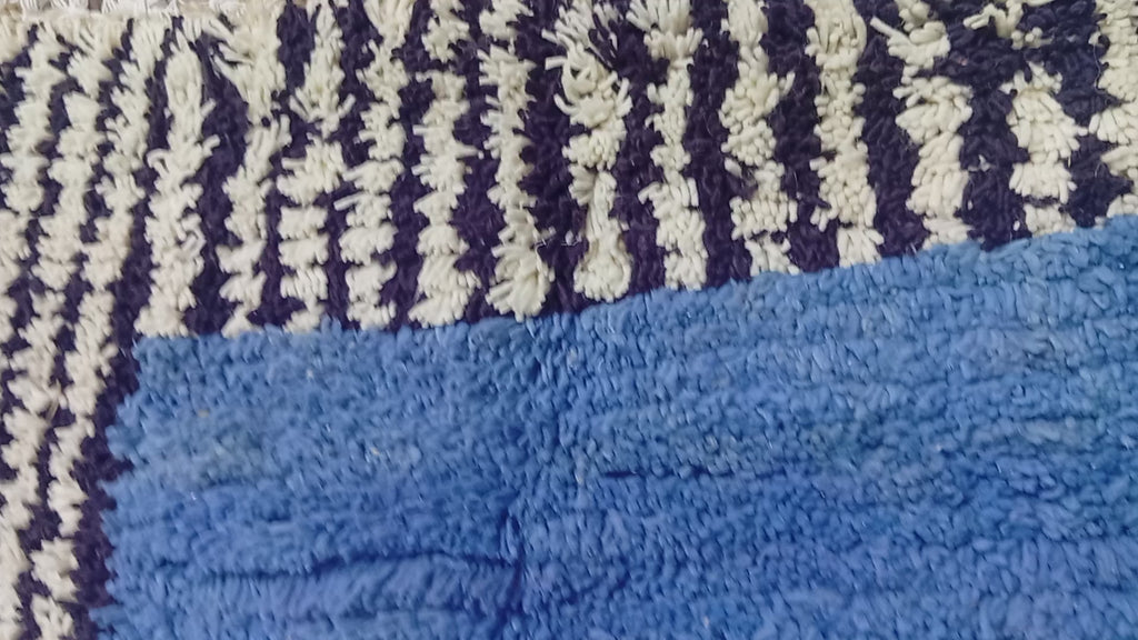 Handmade Moroccan Custom Rug – Blue Geometric Design